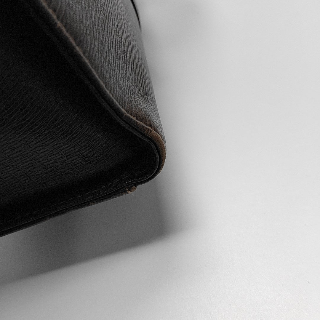 Calfskin Top Handle Bag Brown