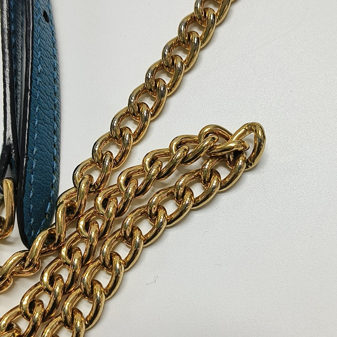 Calfskin Shoulder Bag Blue