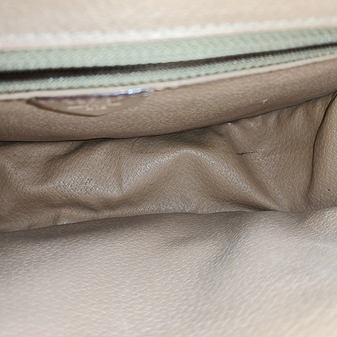 Coated Canvas Shoulder Bag Brown