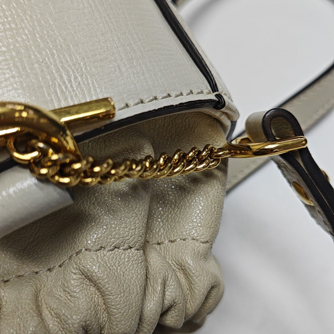 Horsebit 1955 Small Coated Canvas Beige