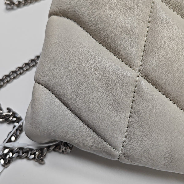PUFFER Mini Chevron Lambskin White