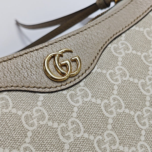 Ophidia Small Monogram Coated Canvas Beige