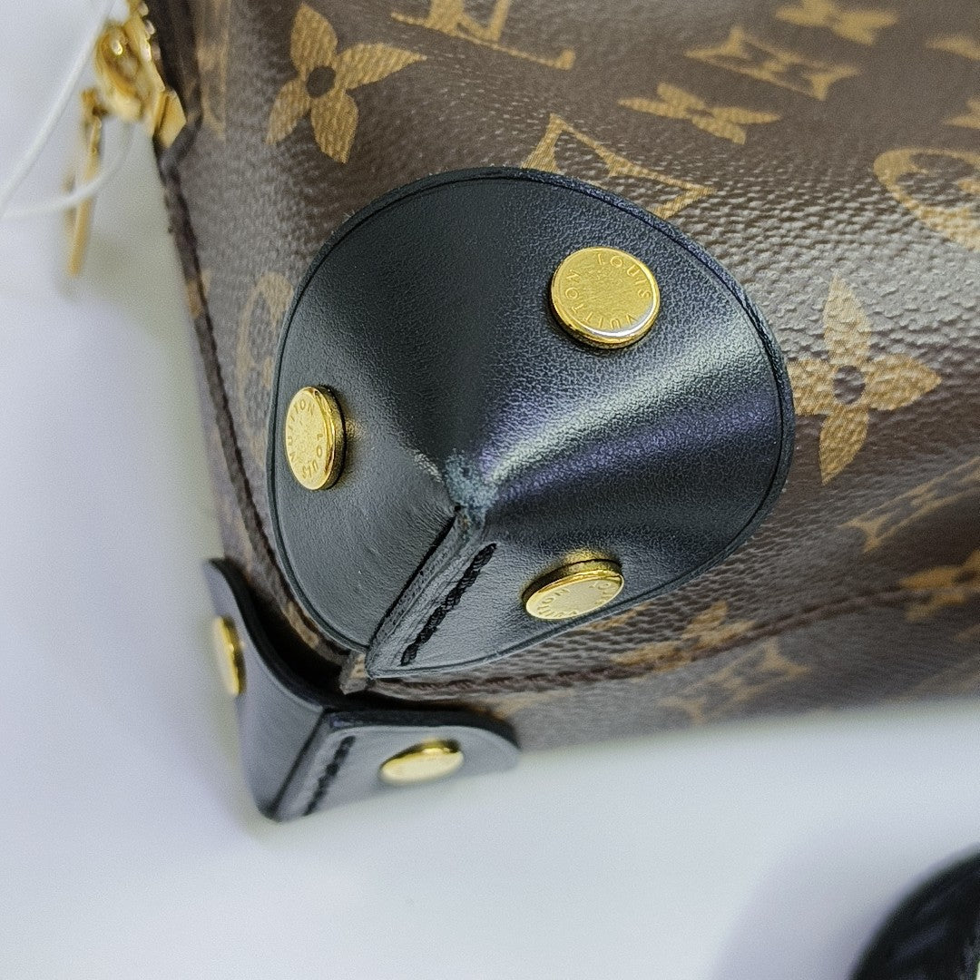 PETITE MALLE Monogram Coated Canvas Brown