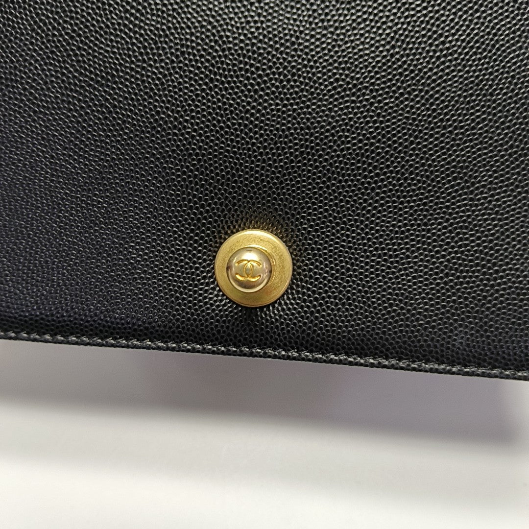 BOY CHANEL Small Quilted Grained Calfskin Black