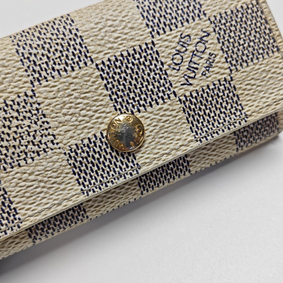 Damier Azur Coated Canvas Key Pouch White