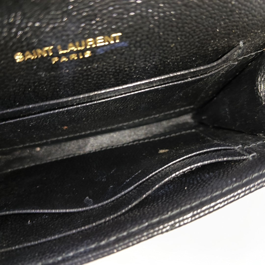 MONOGRAM Small Chevron Calfskin Black Wallet