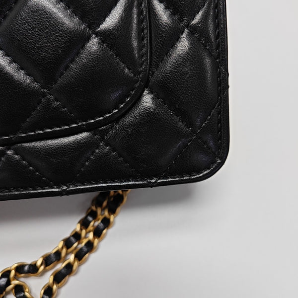 WOC Quilted Lambskin Black
