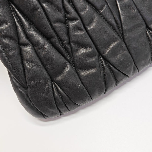 Quilted Lambskin Shoulder Bag Black