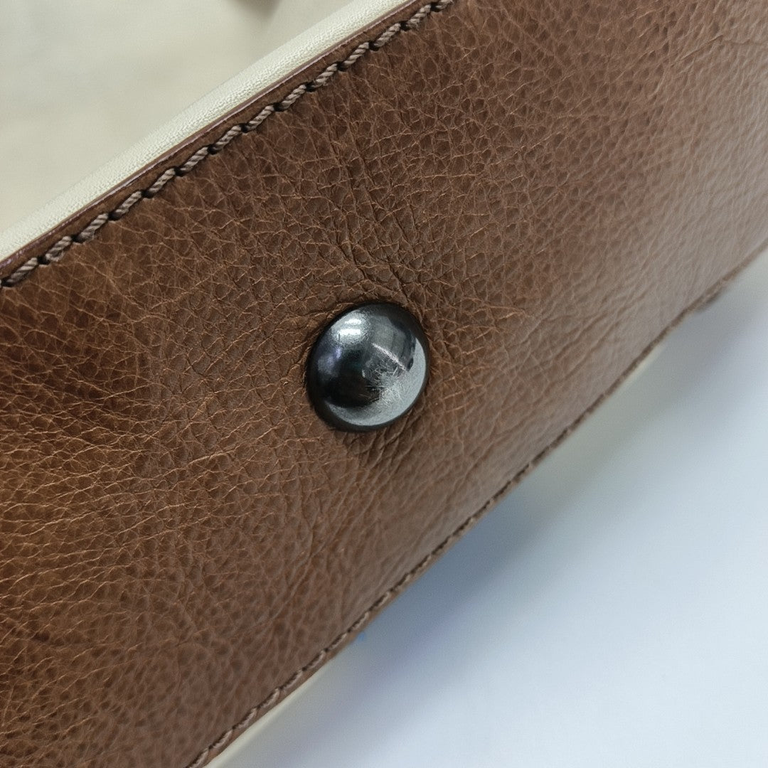 Calfskin Top Handle Bag Beige
