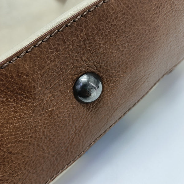 Calfskin Top Handle Bag Beige