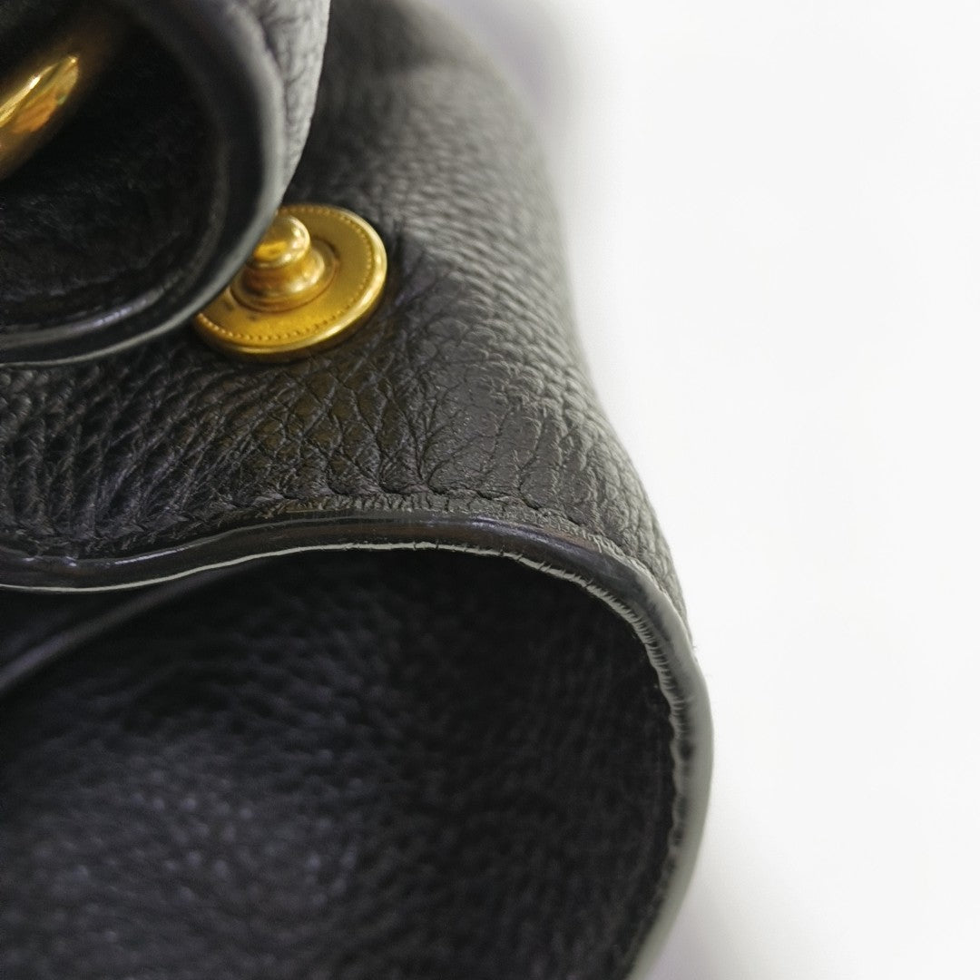 Calfskin Top Handle Bag Black