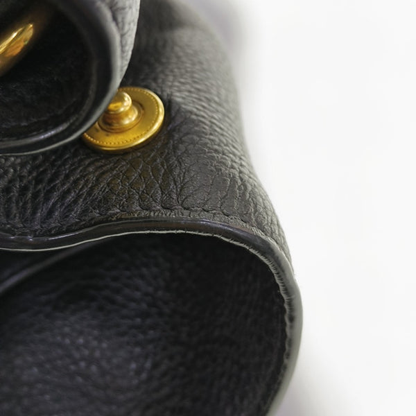 Calfskin Top Handle Bag Black