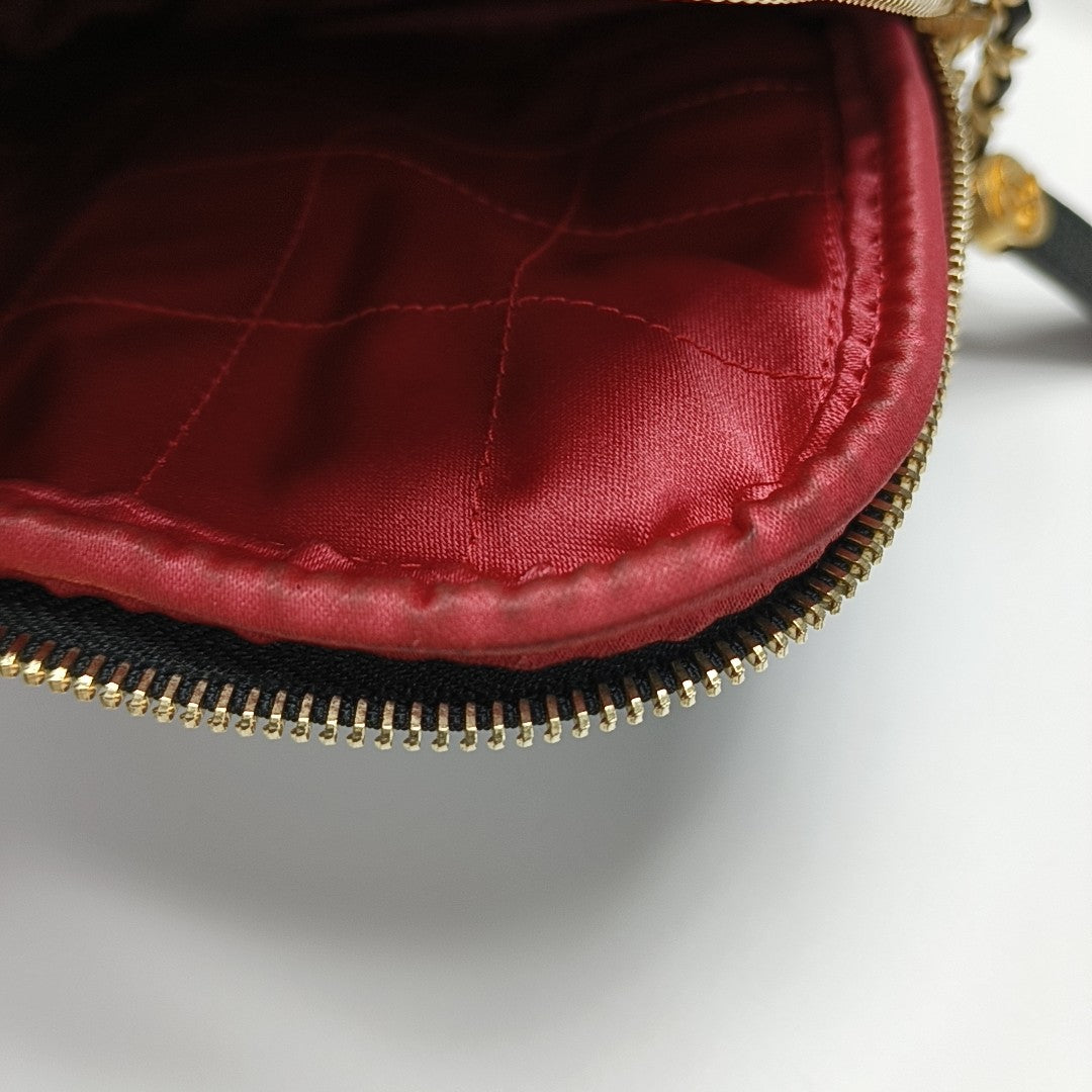 Diamond Quilted Grained Calfskin Black