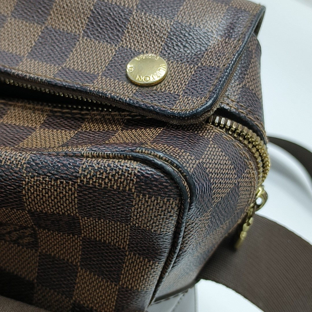 NAVIGLIO MM Damier Ebene Coated Canvas Brown