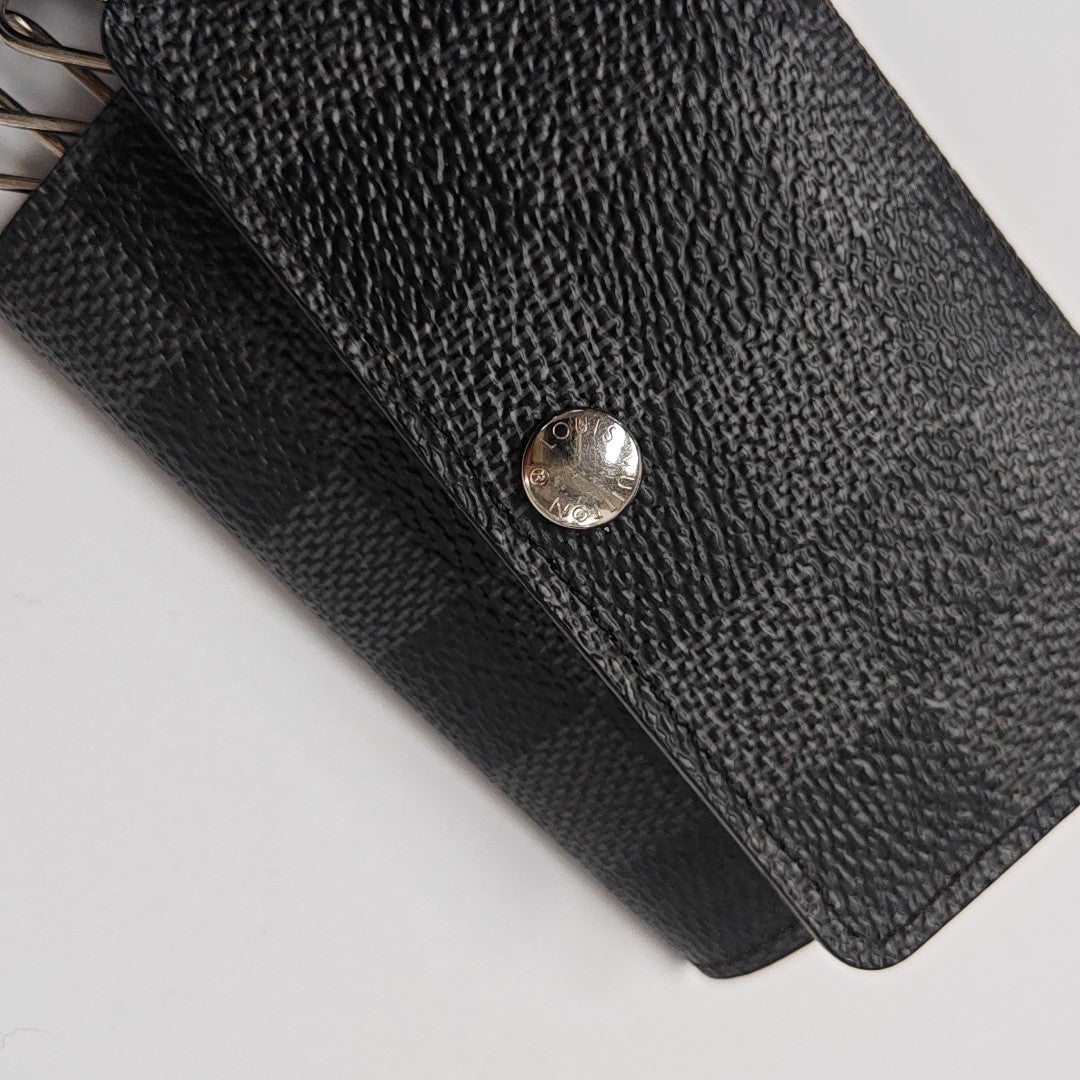 Damier Graphite Coated Canvas Key Pouch Gray