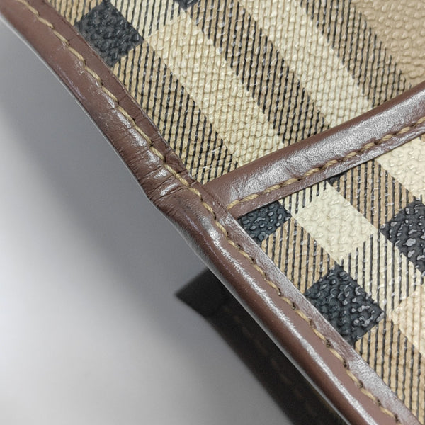 Coated Canvas Shoulder Bag Brown