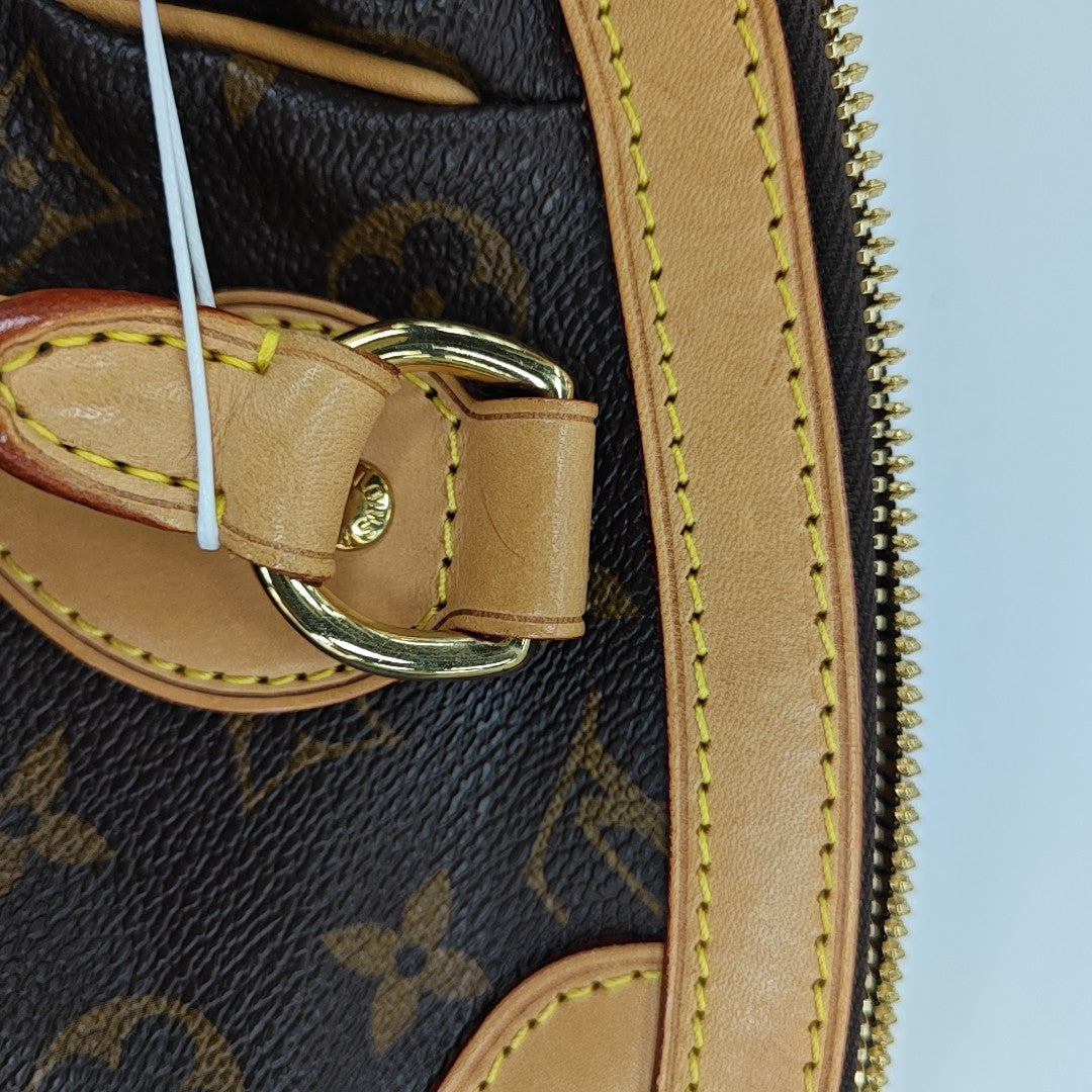 Monogram Coated Canvas Top Handle Bag Brown