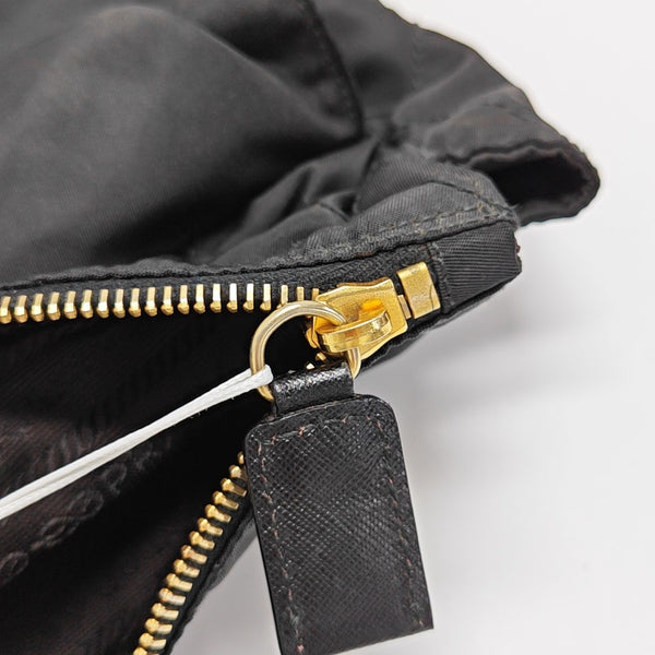 Quilted Nylon Shoulder Bag Black