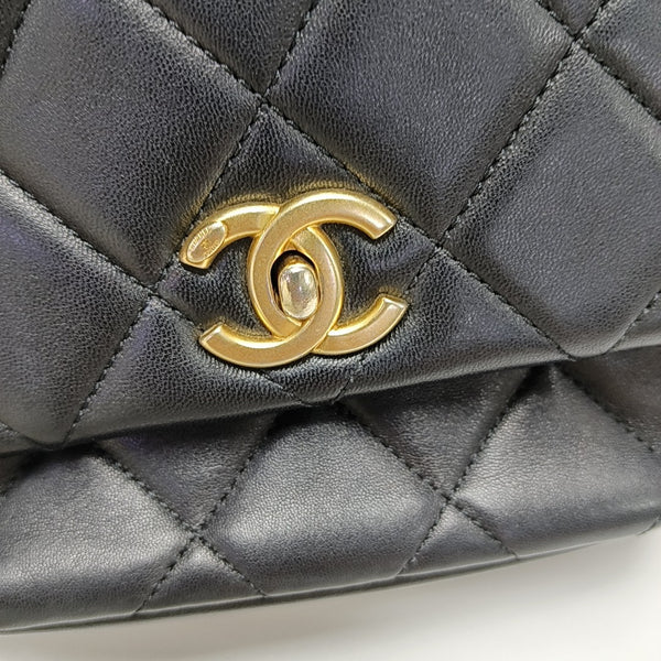 Quilted Lambskin Crossbody Bag Black