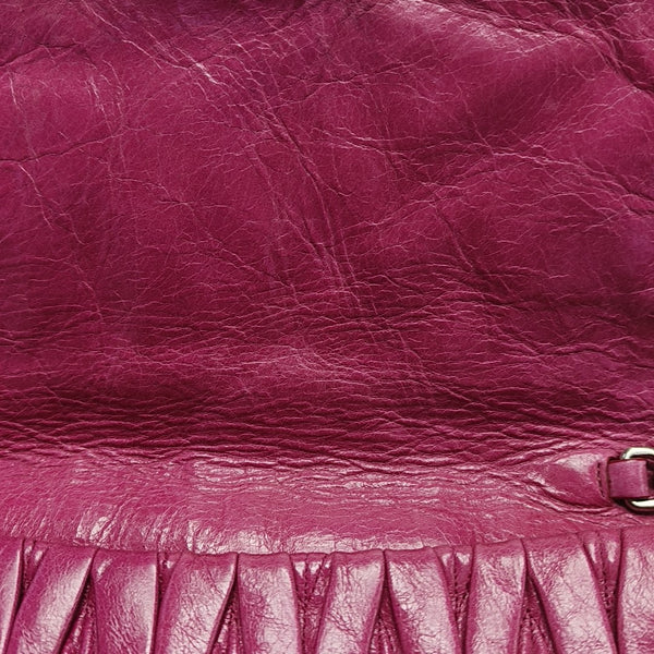 Button Wallet Quilted Lambskin Red