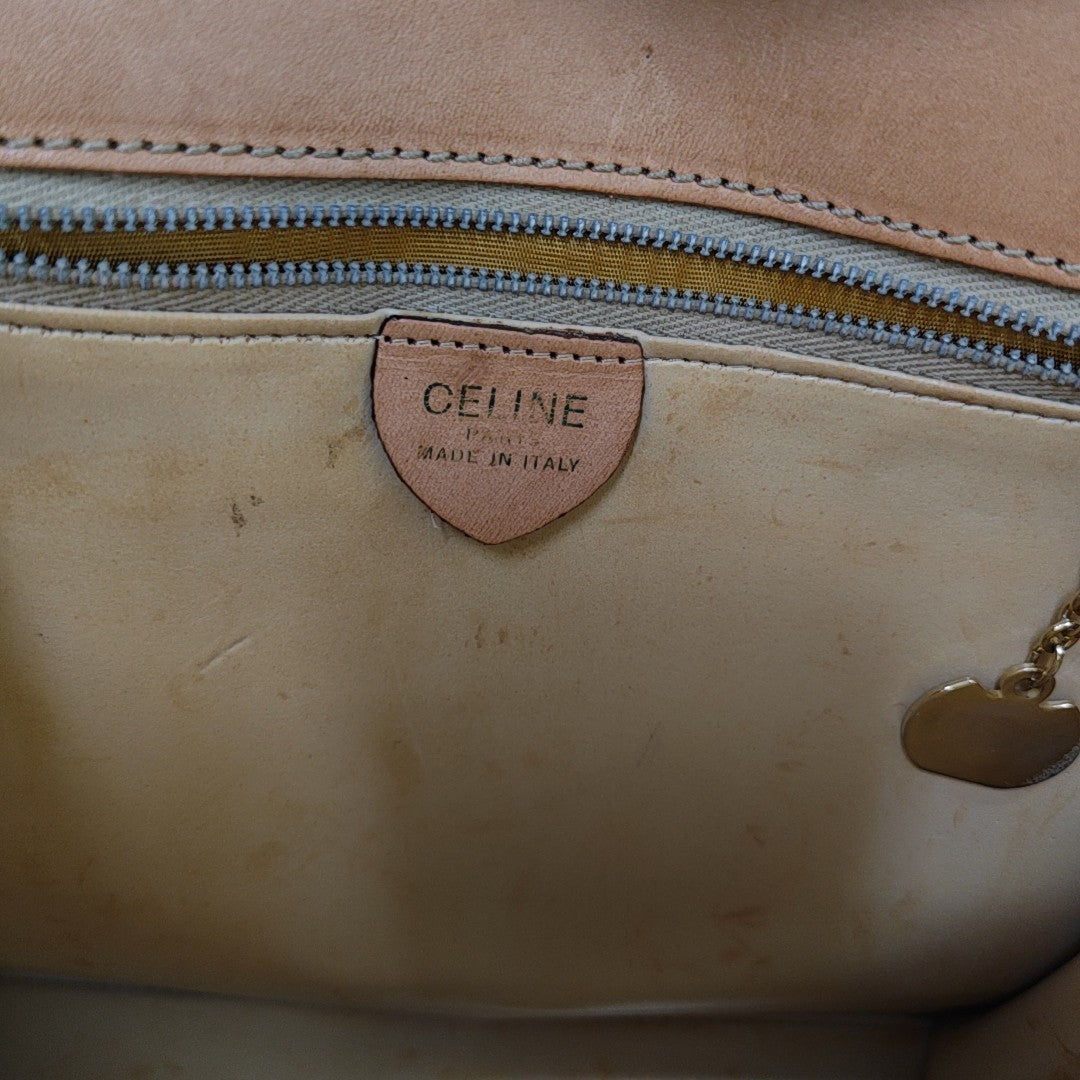 Coated Canvas Shoulder Bag Beige