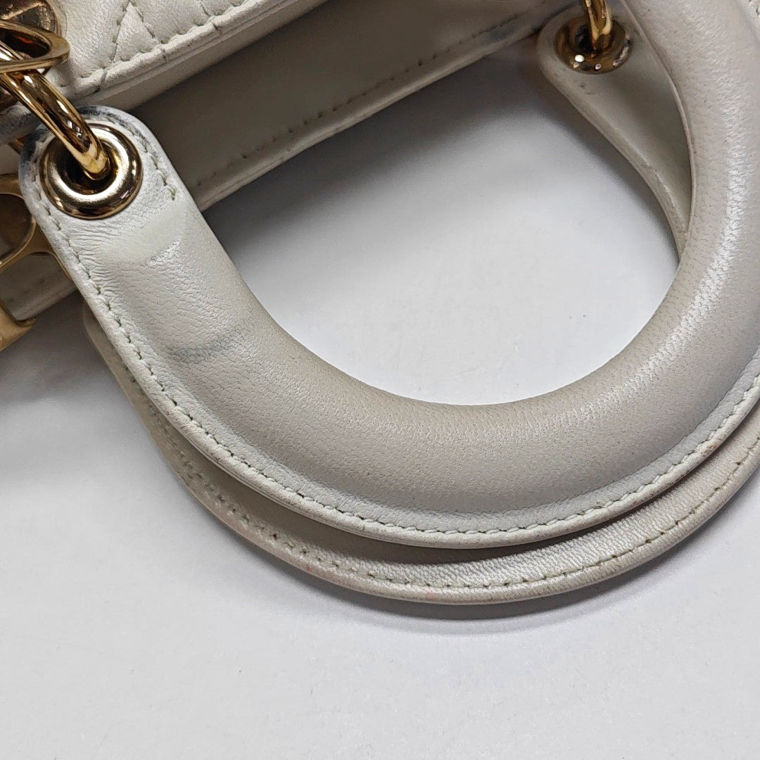 Lady Dior Cannage Lambskin White