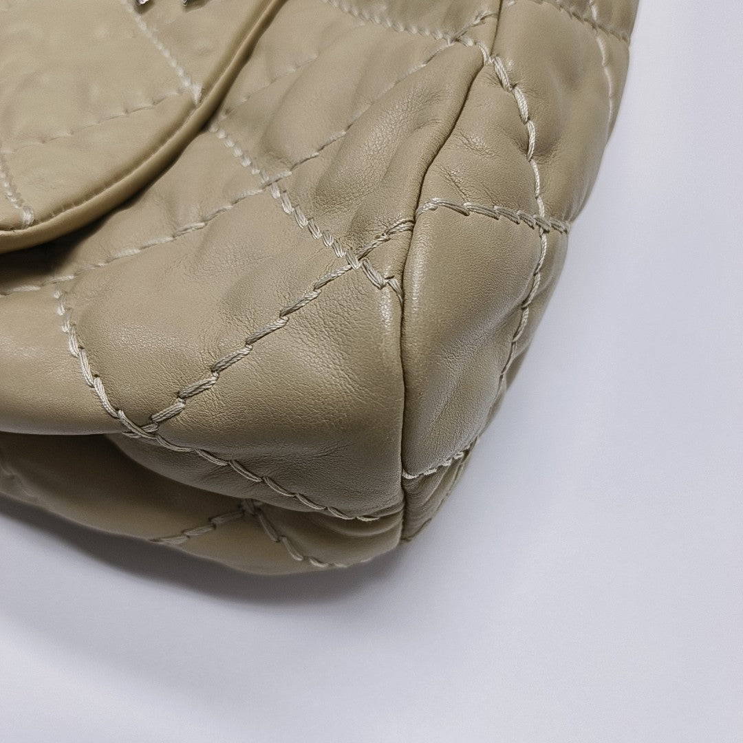 CC CROWN Quilted Calfskin Beige