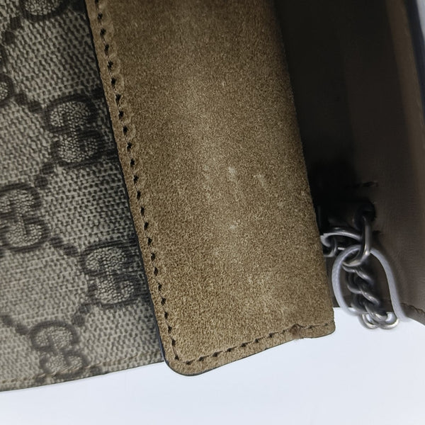 Dionysus Super Mini Monogram Coated Canvas Beige