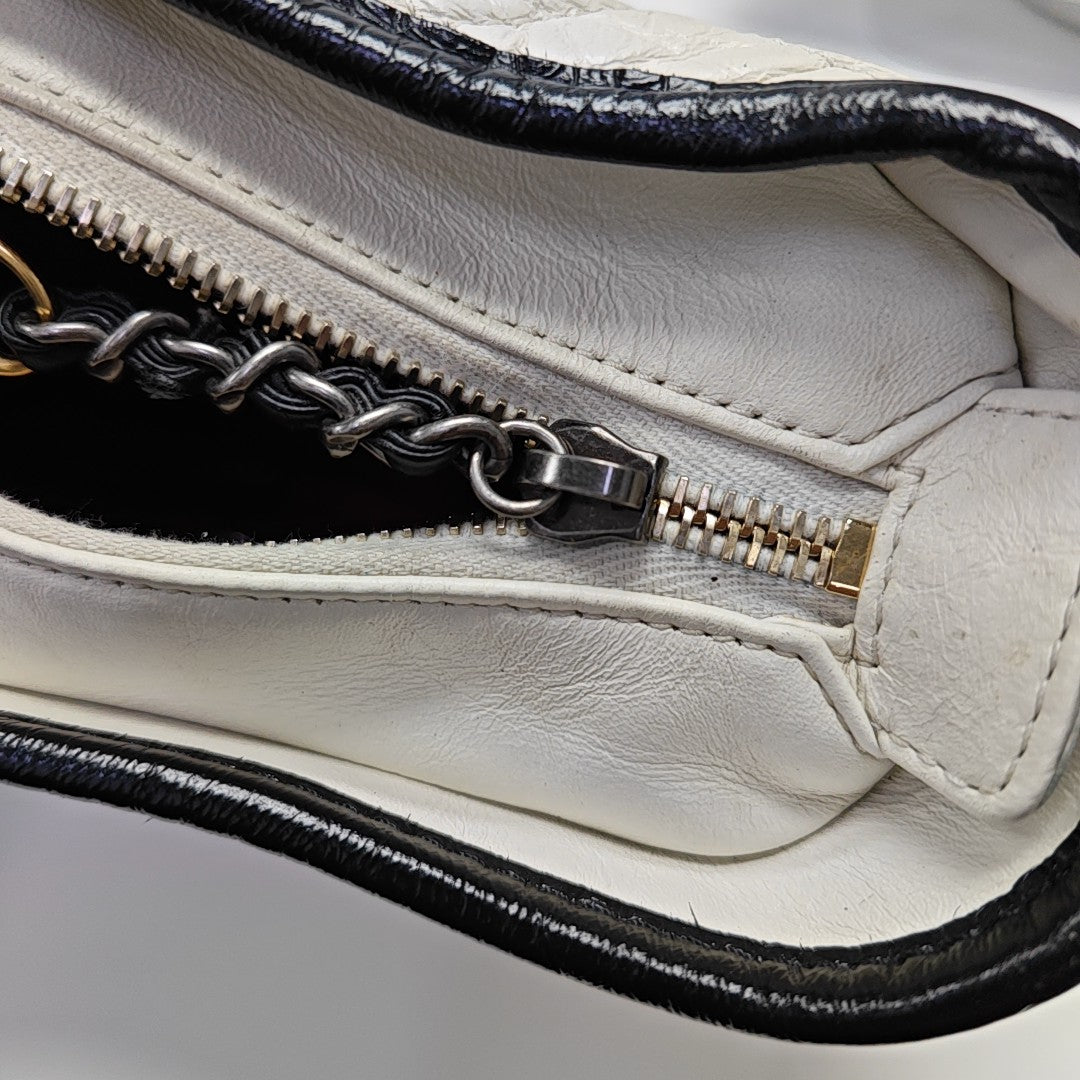 GABRIELLE Small Quilted Calfskin White