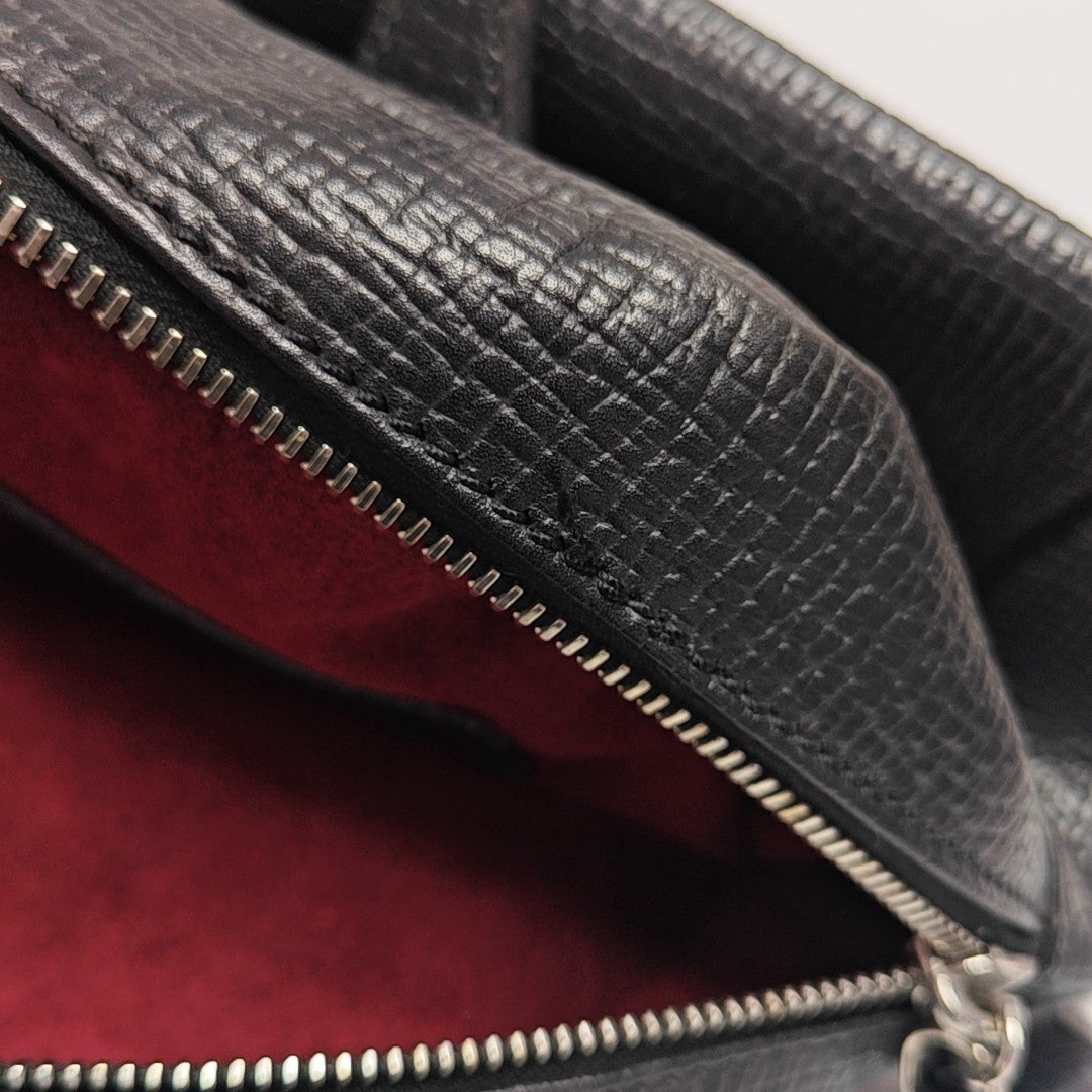 Calfskin Top Handle Bag Black