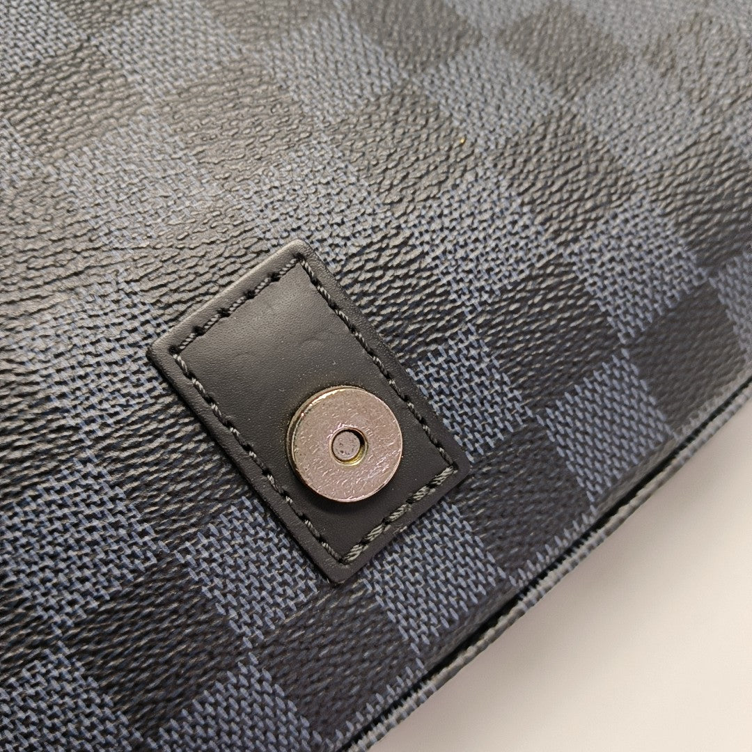 NEWPORT PM Damier Coated Canvas Blue