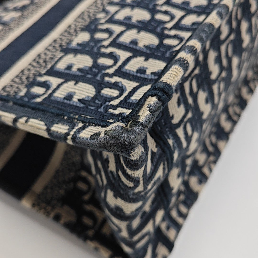 Book Tote Small Oblique Canvas Blue