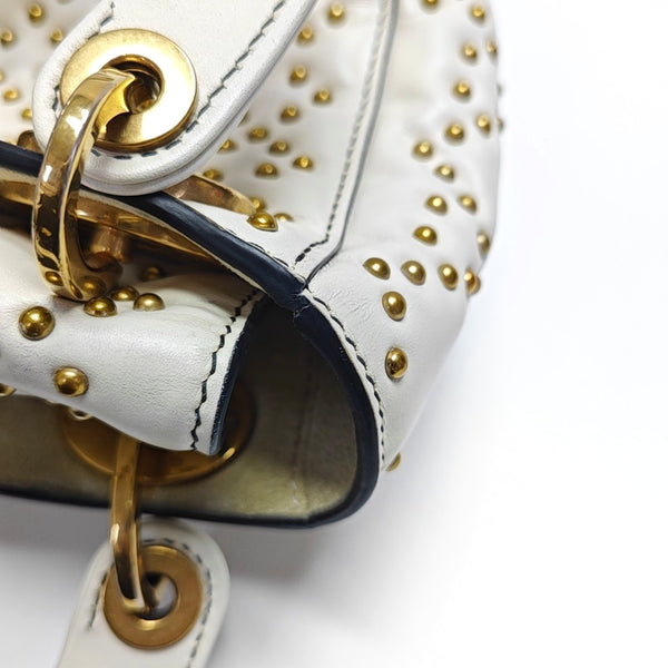 Authenticated pre-owned  Lady Dior Mini Lambskin White - Tote Bag at Looply