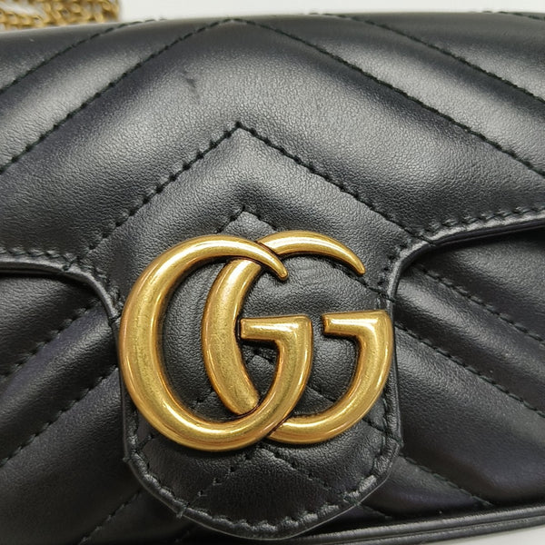 GG Marmont Mini Quilted Calfskin Black