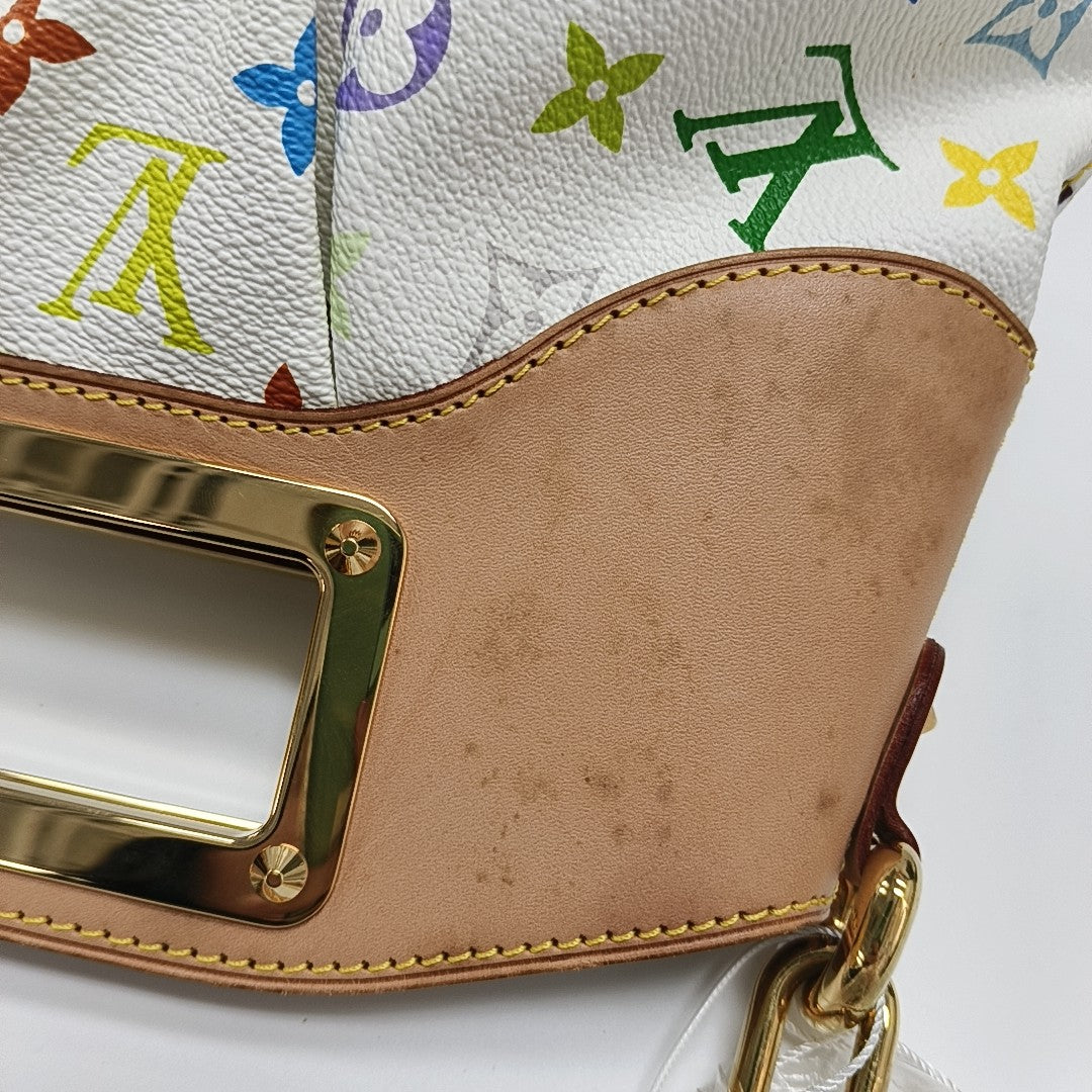 LV × TM Judy Small Monogram Lona Revestida Blanca