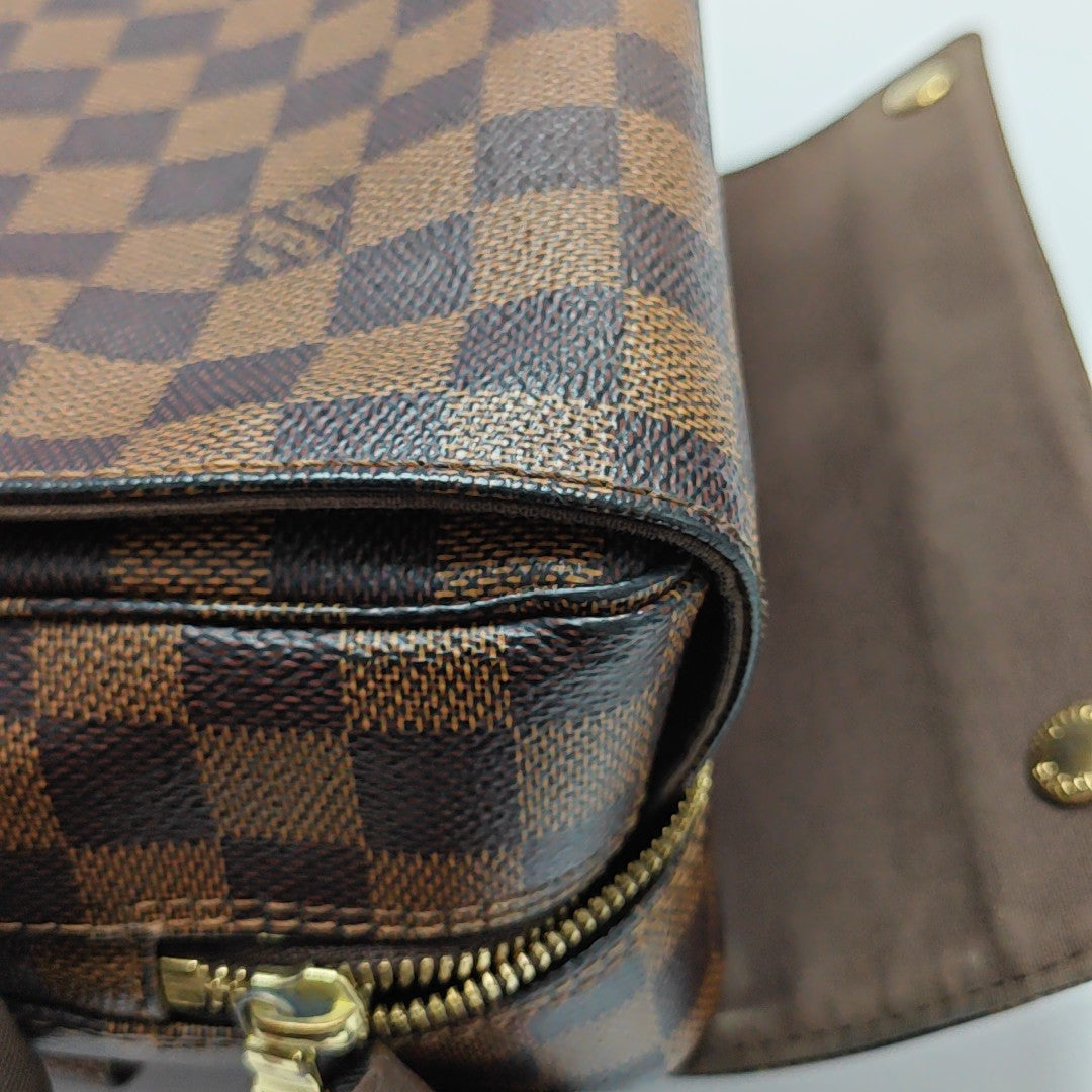 NAVIGLIO Damier Ebene Coated Canvas Brown