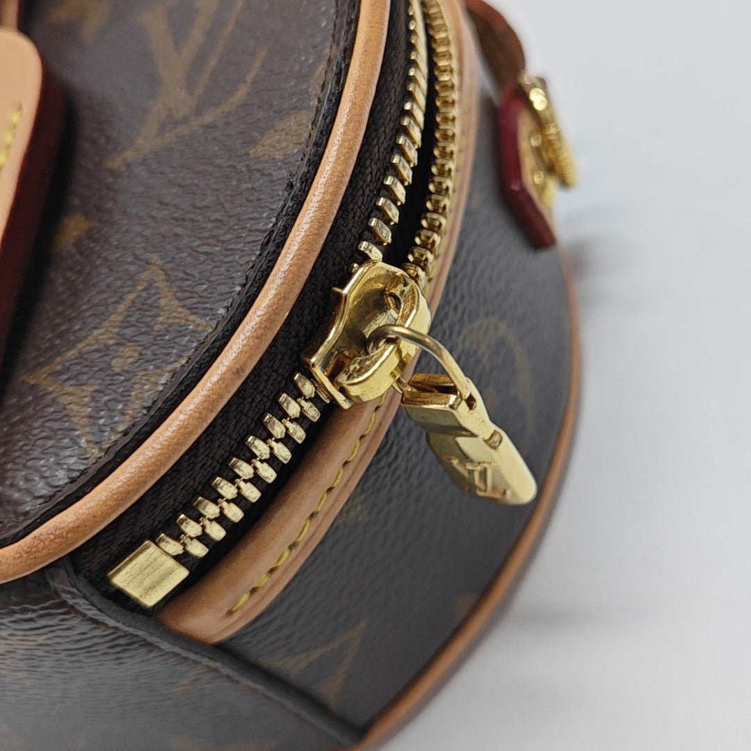 BOITE CHAPEAU Mini Monogram Coated Canvas Brown