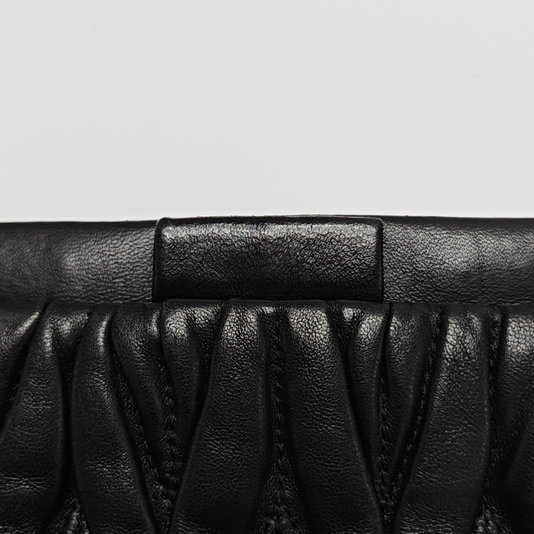 Quilted Lambskin Top Handle Bag Black