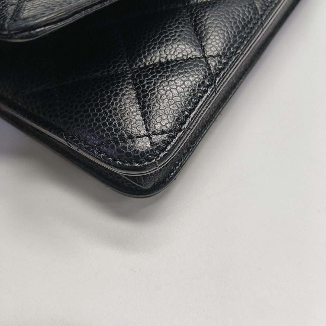 WOC Quilted Grained Calfskin Black