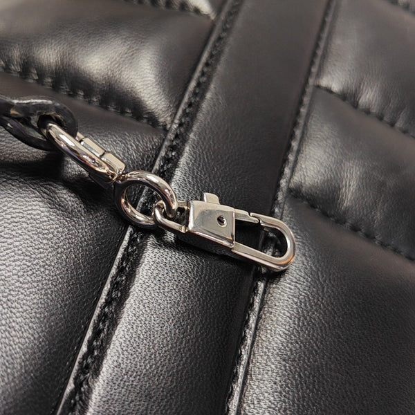 Horsebit Chain Medium Quilted Lambskin Black