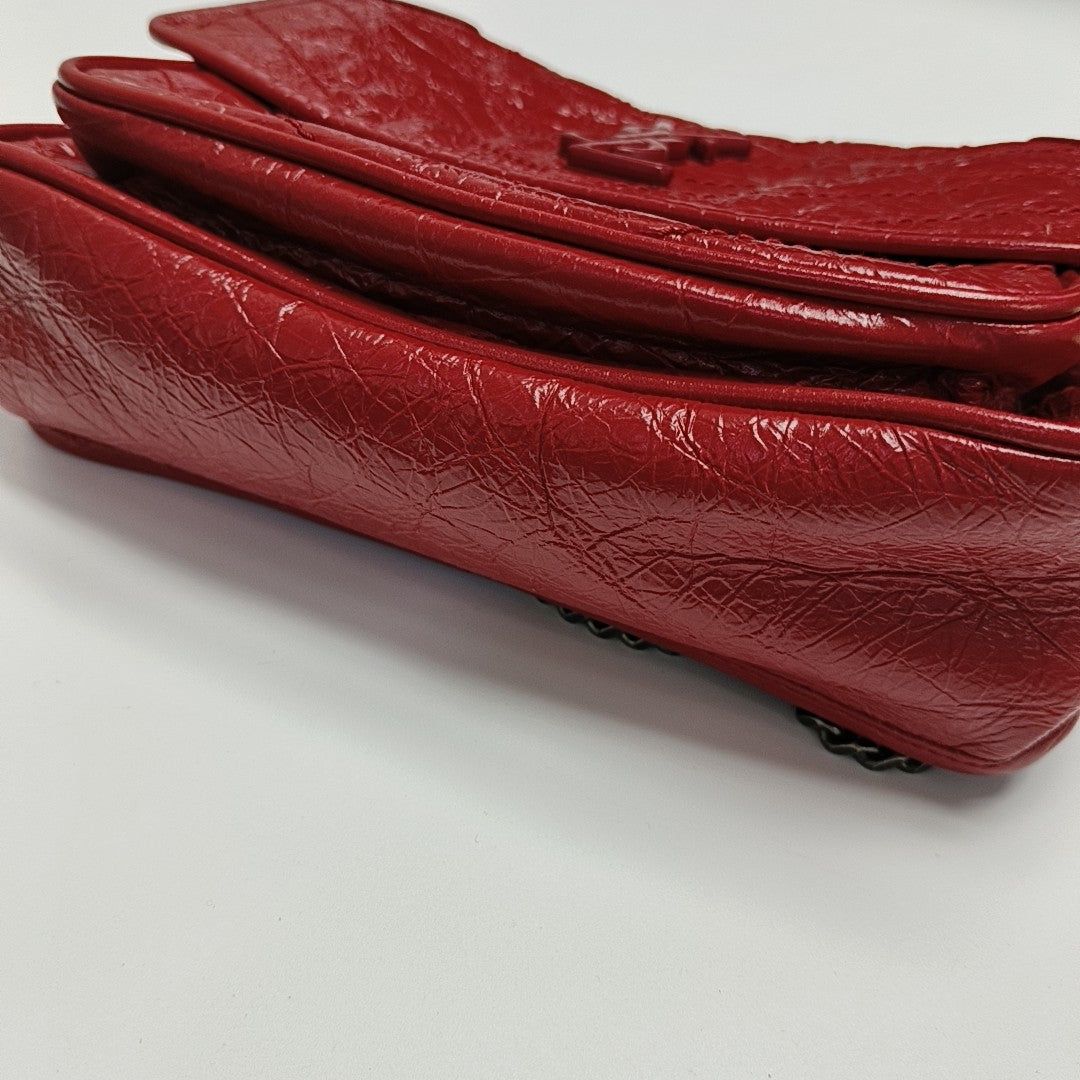 NIKI Small Chevron Calfskin Red
