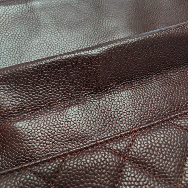 Quilted Grained Calfskin Shoulder Bag Red
