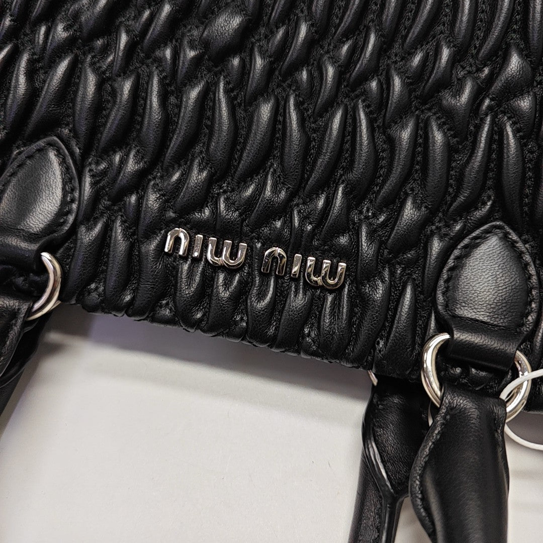 Lambskin Top Handle Bag Black