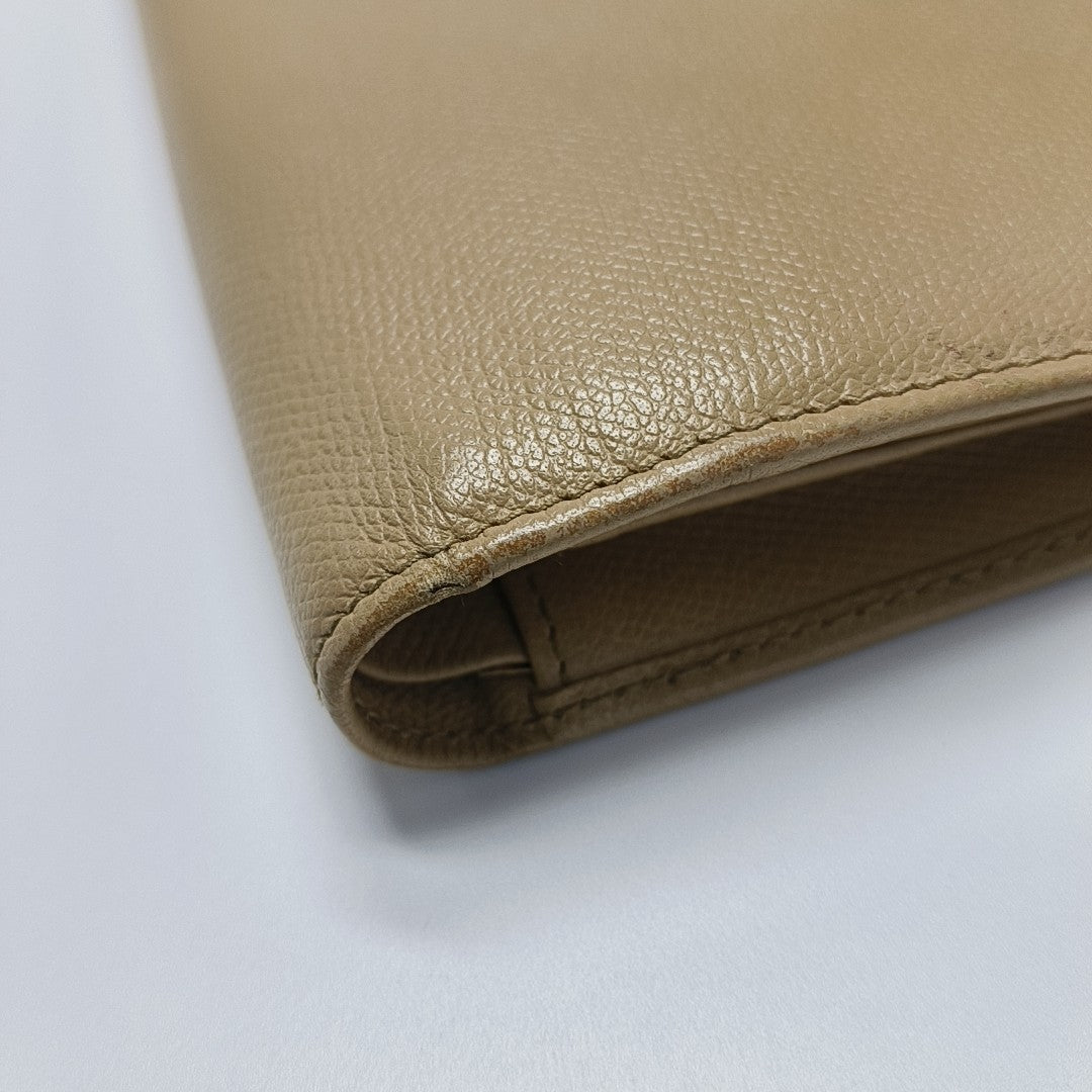 Grained Calfskin Wallet Yellow