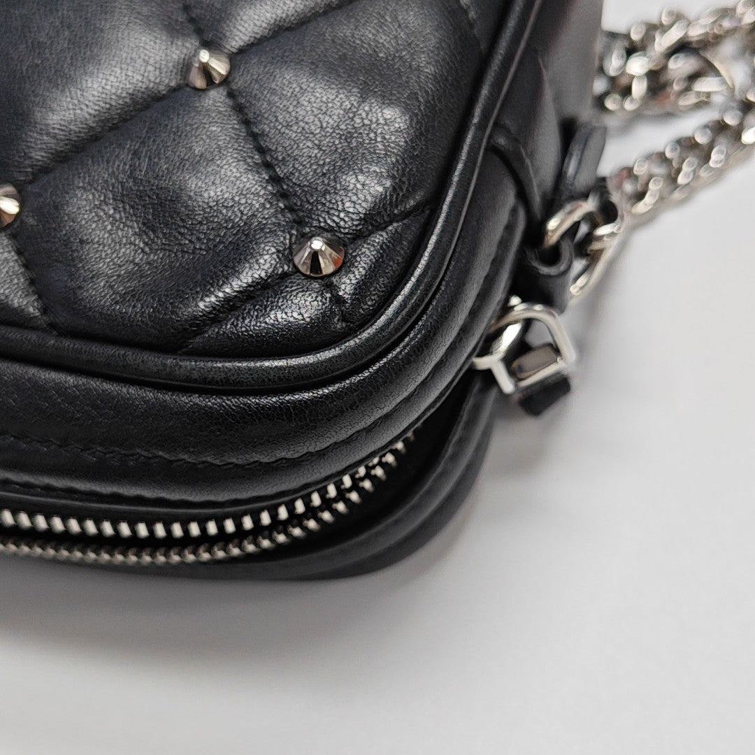 Quilted Lambskin Shoulder Bag Black