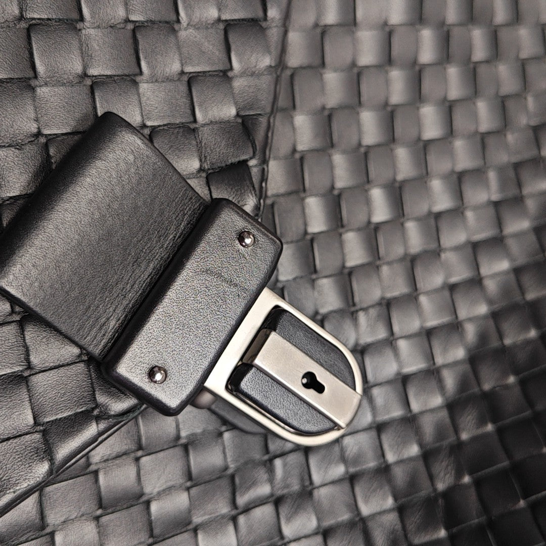 Calfskin Top Handle Bag Black