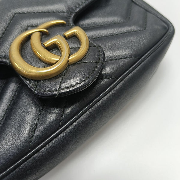 GG Marmont Mini Quilted Calfskin Black