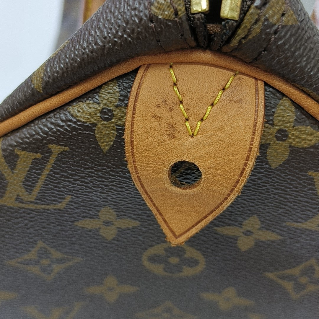 SPEEDY 30 Monogram Coated Canvas Brown