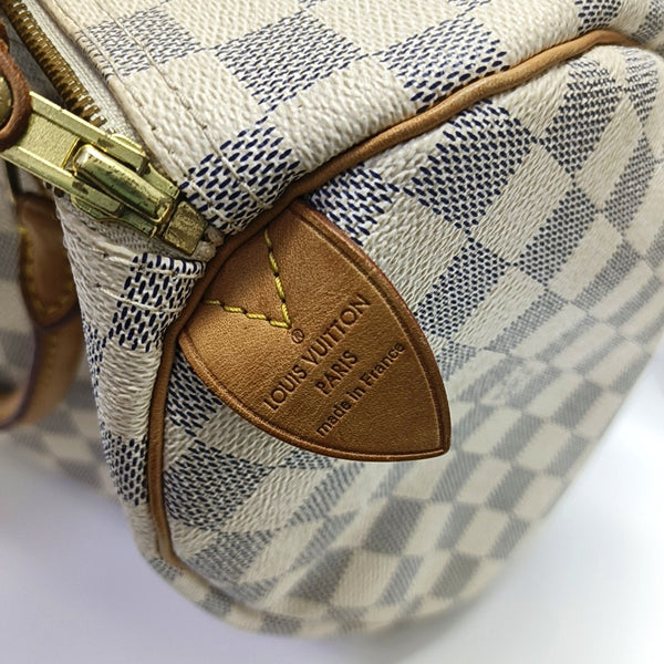SPEEDY 30 Damier Azur Coated Canvas White