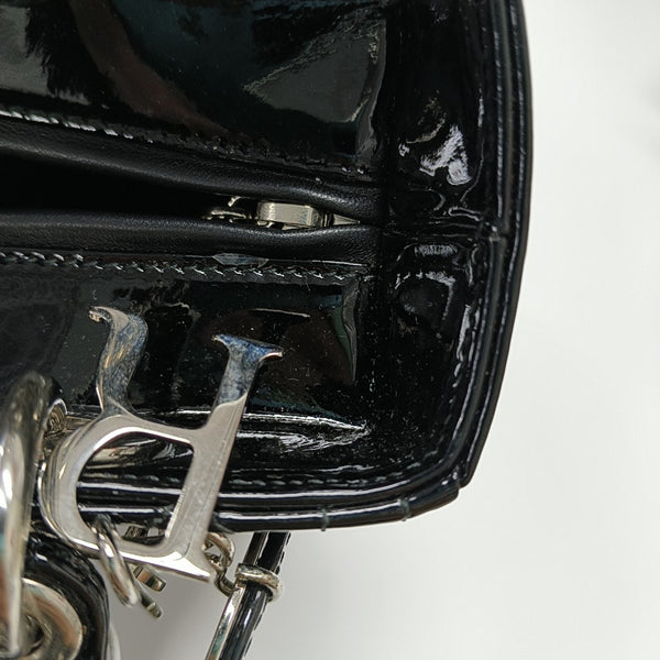 Lady Dior Medium Cannage Patent Leather Black